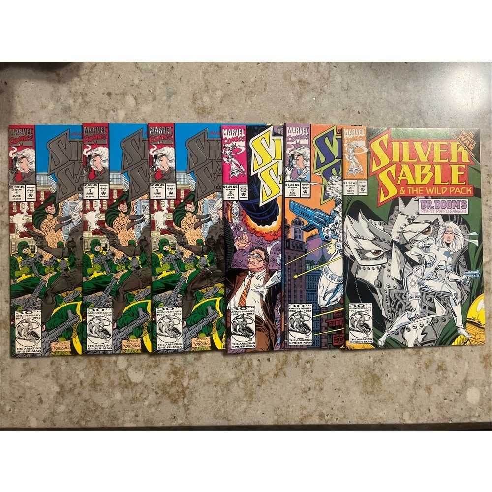 Silver Sable and the Wild Pack (Marvel, 1992) ISSUES #1, 2, 3, 4. 3 Copies Of #1